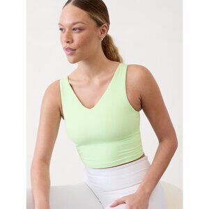 Athleta S Athleta Transcend V-Neck Crop Sports Bra Mint Tint Small D-DD